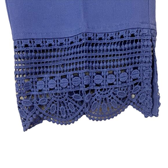 Isaac Mizrahi Live! 24/7 Stretch Pants with Crochet Hem Periwinkle Blue Size 16 - Picture 5 of 7